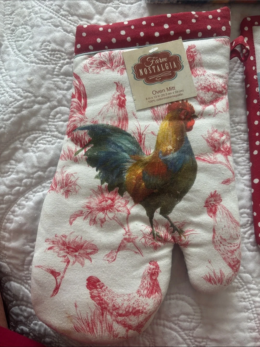 Farm Nostalgia, towel, pot holder, oven mitt - new